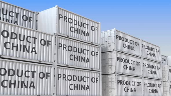 Containers with PRODUCT OF CHINA Text