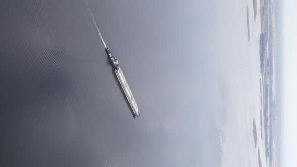 Vertical Video Aerial View of the Dnipro River  the Main River of Ukraine