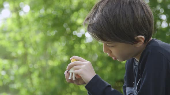 Boy playing with toy