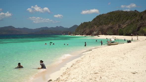 Beautiful Beach on a Tropical Island Malcapuya