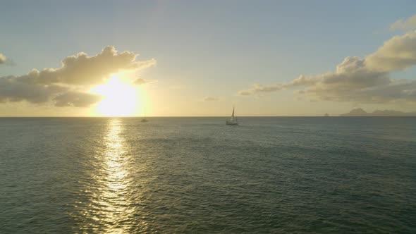 Sunlight falling on sea surface at sunset