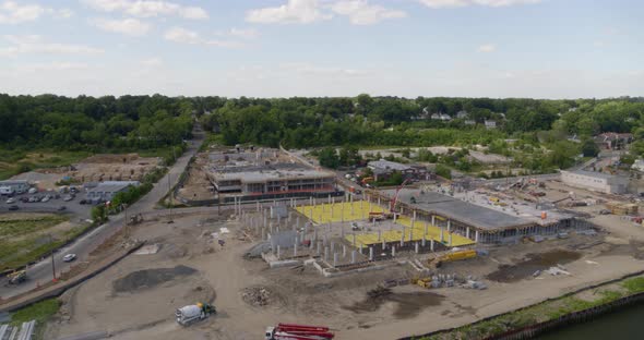 Birds Eye View of a Construction Site in Long Island