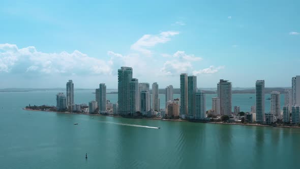 Aerial Footage of Cartagena Bocagrande