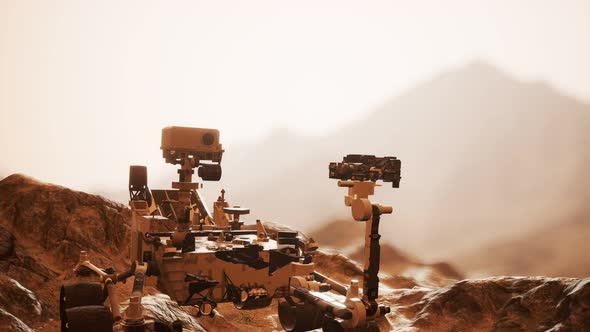 Curiosity Mars Rover Exploring the Surface of Red Planet