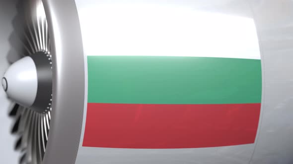 Airplane Turbine with Flag of Bulgaria