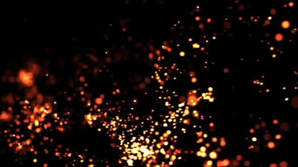 golden fire dust particles