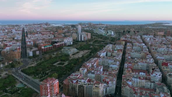 Aerial View. Epic Valencia, Spain , Entire City.