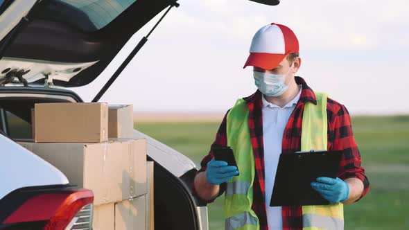 Young Delivery Man Checking List