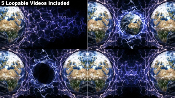 Earth in Particles Ring Package (5 Videos), Loop