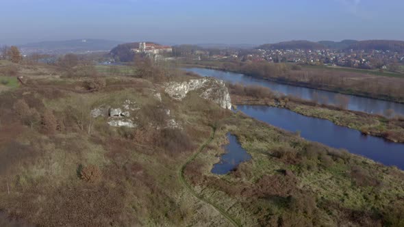 Aerial view of Tyniec Benedictine abbey.