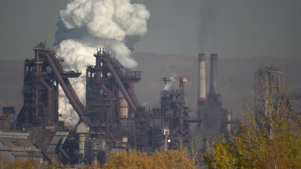 Air pollution from chimneys of an industrial plant