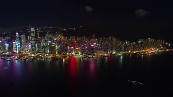 Cityscape Modern Hong Kong City Buildings on Coastline