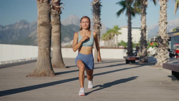 Woman Doing Explosive Leg Exercises Outdoor