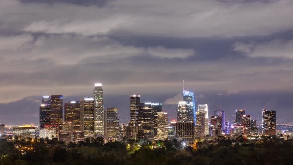 Time Lapse of the Los Angeles skyline at night