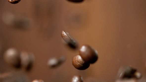 Roasted Coffee Beans After Being Exploded in Super Slow Motion