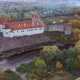 Bauska Medieval Castle Ruins Complex and Park From Above Aerial Shot 4K Video - VideoHive Item for Sale