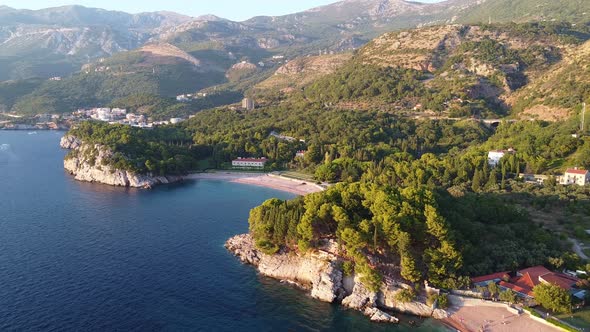 Drone View of Quiet Sea Bay