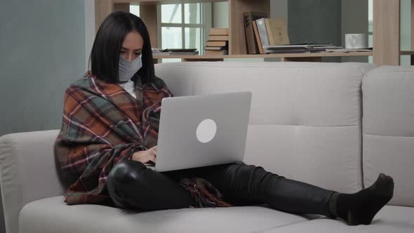 African american girl working from home during quarantine