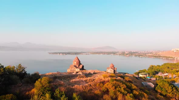 Sevanavank Historic Monastery With Lake Panorama