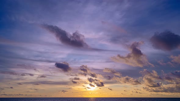 Time lapse of Majestic sunset or sunrise landscape Amazing light of nature cloudscape sky colorful