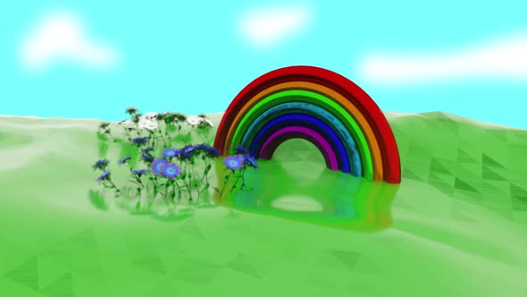 Rainbow Joy Background Video 3D Rendering alt