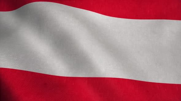 Austria Flag in Slow Motion Animation Waving in the Wind Realistic