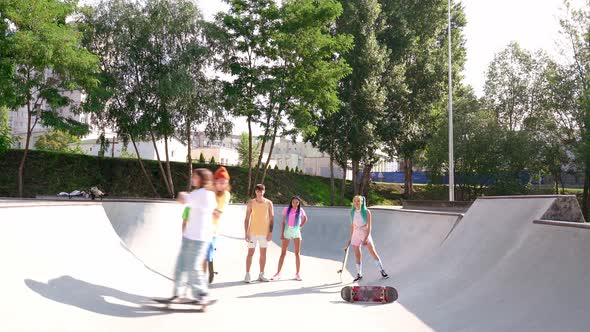 Skaters at the skatepark