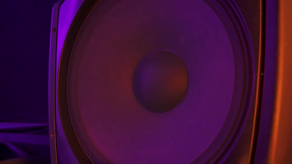 Bass Audio Speaker During Party with Colourful Lights