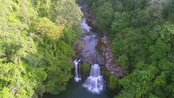 Waterfall in Jungle View from Height