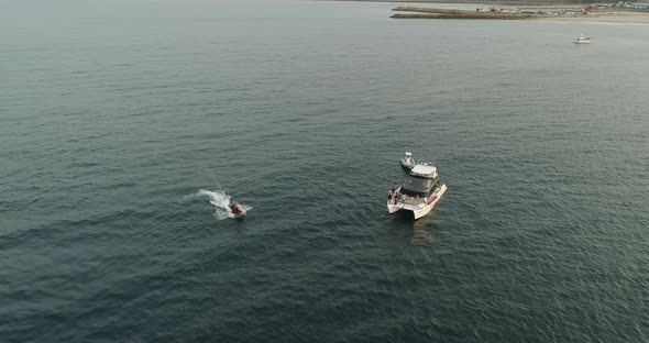 Jet sky and yacht travel in Santa Marianita beach Ecuador