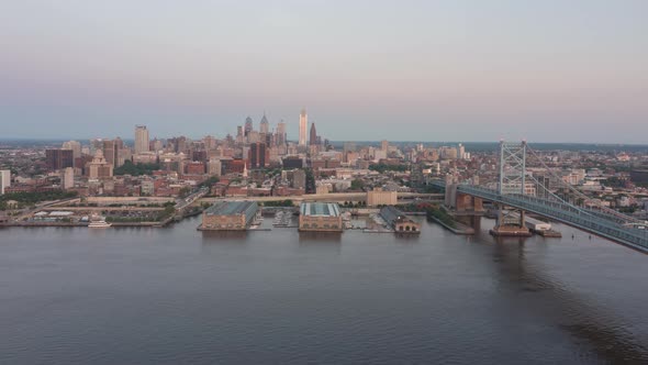 Hyperlapse over Philadelphia at dawn