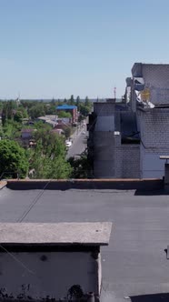 Vertical Video of a Wartorn House in Ukraine