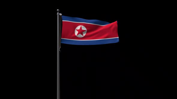 North Korea Flag With Alpha 2K