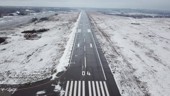 Abandoned Icy Runway at the Old Airfield