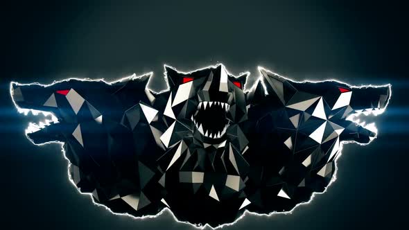 Blinking Low Poly Wolf Head VJ Loop