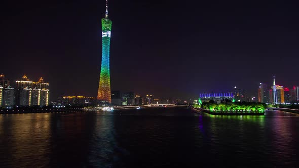 TV Canton Tower in Guangdong Province of China Timelapse