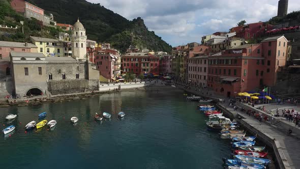 Aerial view of Vernazza village in Cinque Terre 