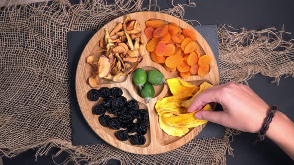 Dried Fruits Top View the Vegan Food