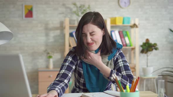 Sharp Severe Pain in the Throat of a Young Woman