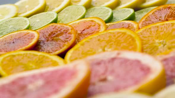 Close Up of Grapefruit, Orange, Lemon and Lime 