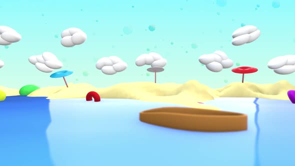 Cartoon Summer Beach Background Loop alt