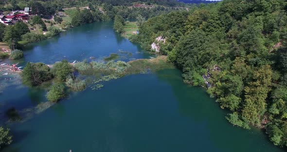 Aerial view of Mreznica river, Croatia