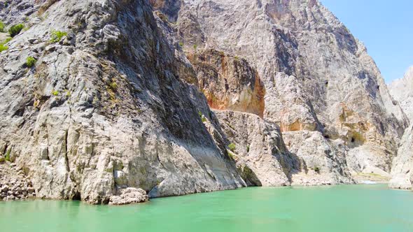 Huge Steep Cliffs a Canyon on the Euphrates River Dramatic Geological Wonder