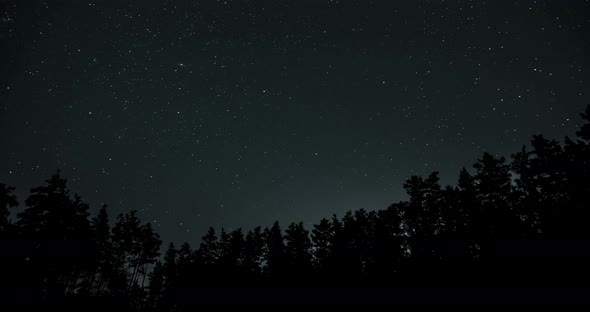 Timelapse of Moving Stars in Night Sky