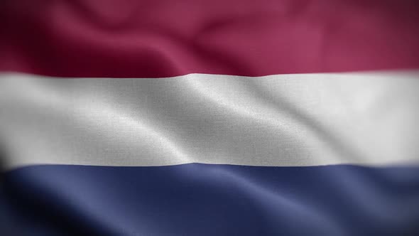 Netherlands Flag Textured Waving Front Background HD