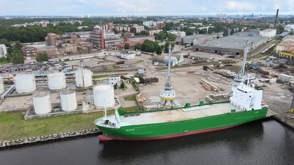 Cargo ship in the port