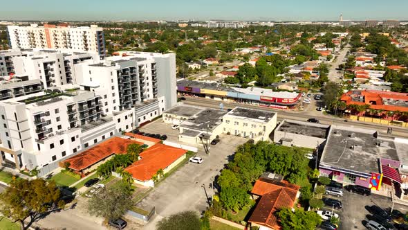 Aerial Panorama Miami Calle Ocho 8th Street And 62nd Avenue