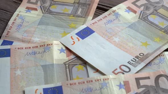 Man Counting Euro Banknotes