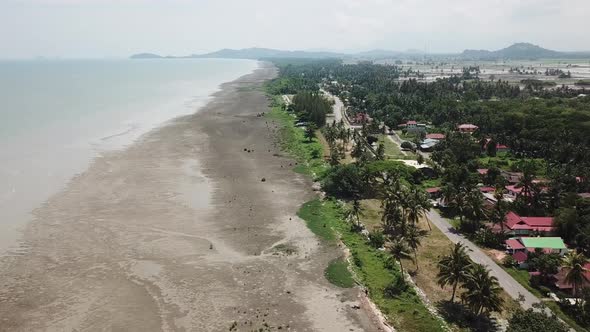 Aerial mangrove land near coastal Kuala Muda