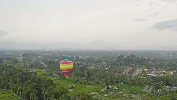 Drone Flight Above Hot Air Balloon